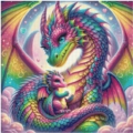 dragon family 2 70x70 cm 200 Farben
