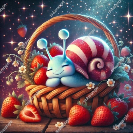Diamond Painting Bild „Strawberry Basket Snail“