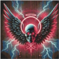 flying skull Pixel 70x70 cm 150 Farben