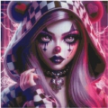 girly clown70X70 CM 90 Farben