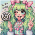 I am crazy Girl Green 80Farben 40x40