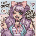 Iam Crazy Girl Lilac 80Farben 40x40