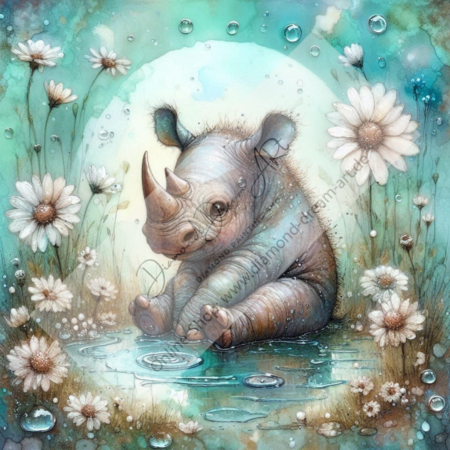 Diamond Painting Bild „little Rhino“