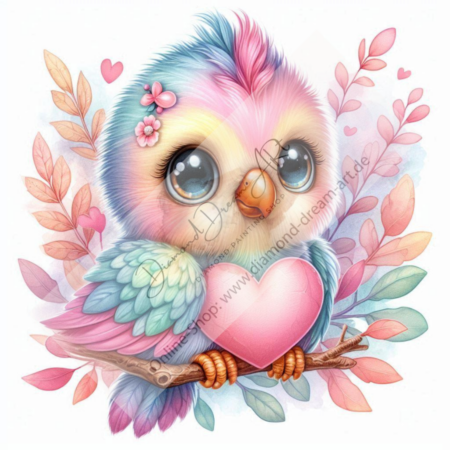 Diamond Painting Bild „mini Papagei“