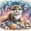 otter puppy Pixel 50x50 cm 190 Farbenjpg
