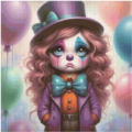 sad clown girl 70x70 cm 175 Farben
