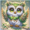 smaragt glitter owl Pixel 50x50 cm 196 Farben